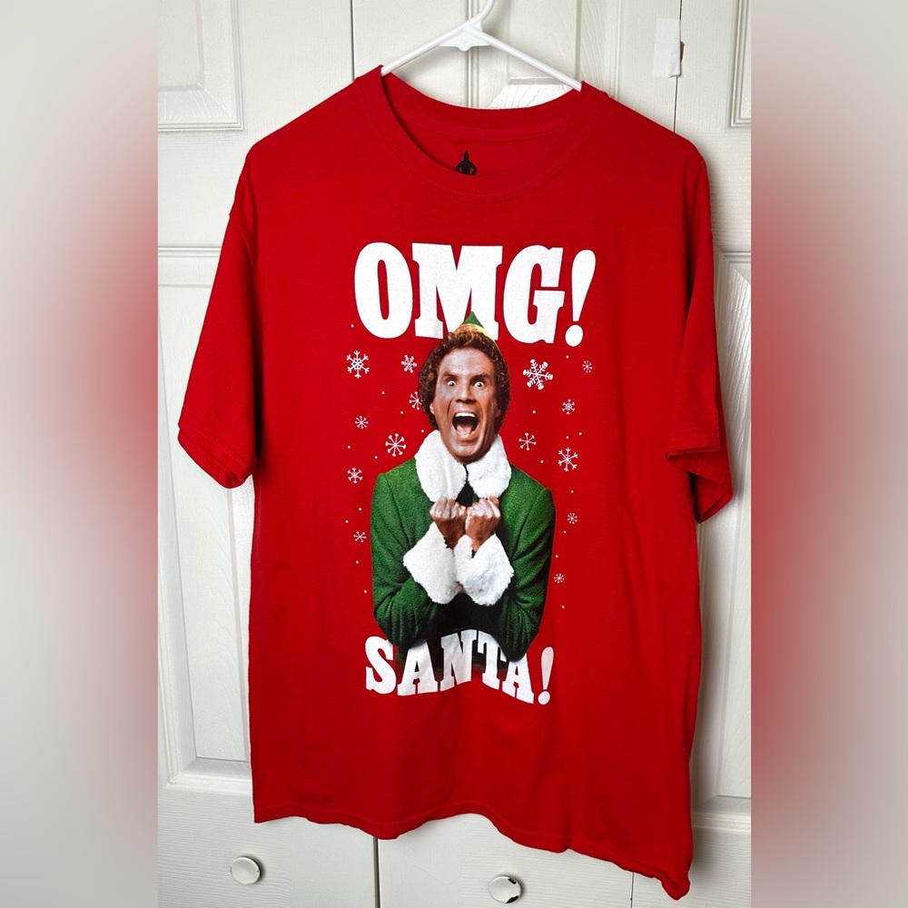 ELF Ripple Junction OMG! SANTA! T-Shirt Tee Red Christmas Holiday Party Buddy